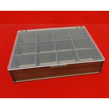 aklow akyoleticaret 12 Bölmeli Ahşap Saat Kutusu, Şeffaf Cam Kapaklı