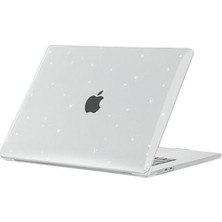 aklow akyoleticaret Apple MacBook Air 15INÇ 2024 M3 M2 A3114 A2941 Uyumlu Simli Kılıf, Ön Arka Kapak, Renksiz