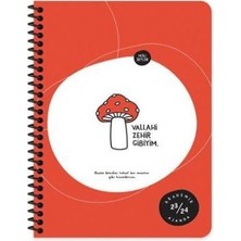 aklow akyoleticaret 18,5X25 80 Yaprak Çizgili Spiral Kareli Kapak Hafif Kağıt Stickerli Defter Zehir Gibiyim