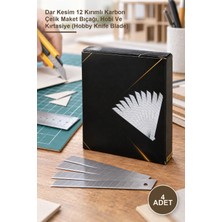 Yenilig 4 Adet Yedek Küçük Falçata Bıçağı – Dar Kesim 12 Kırımlı Karbon Çelik Maket Bıçağı, Hobi ve Kırtasiye (Hobby Knife Blade)