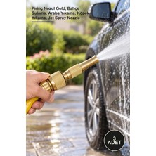 Yenilig 3 Adet Ayarlanabilir Basınçlı Hortum Başlığı – Pirinç Nozul Gold, Bahçe Sulama, Araba Yıkama, Köpek Yıkama, Jet Spray Nozzle