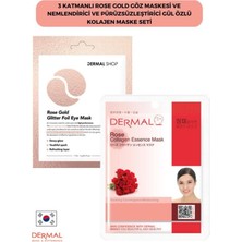 Şanal Dermal 3 Katmanlı Rose Gold Göz Maskesi ve Nemlendirici ve Pürüzsüzleştirici Gül Özlü Kolajen Maske Seti