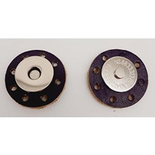 aklow akyoleticaret Aksesuar Gerçek Derili Mıknatıslı Çıtçıt Mor Gümüş Metalli