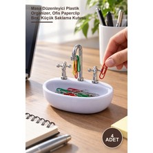 Yenilig 4 Adet Lavabo Şeklinde Ataç Kutusu – Masa Düzenleyici Plastik Organizer, Ofis Paperclip Box, Küçük Saklama Kutusu