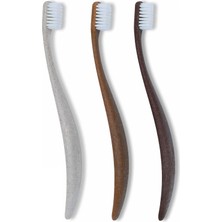 Şanal Promıs Wood Love Bioplastik 3’lü Diş Fırça Seti - 6750 Antibakteriyel Yumuşak Kıl, Ergonomik Lignin Sap, Geri Dönüştürülebilir, Ahşap Sap, Italyan Tasarımı, Alman Üretimi
