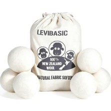 aklow akyoleticaret Yün Kurutma Topları 6'lı Paket Xl; %100 Organik Kumaş Yumuşatıcı Alternatif; 7,62 cm Yeni Zelanda Yününden Çekirdeğe; Kırışıklıkları Azaltır Kuruma Süresini Kısaltır Levıbasıc (Beyaz-6 Adet)