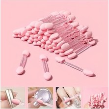 aklow akyoleticaret 10 Adet Pembe Far Fırçası Aplikatörü ve Tırnak Süsleme Fırçası