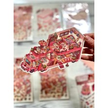 aklow akyoleticaret Köpek Karavanı Tasarlama Seti, 2 Yaprak, 97 Adet 3D Diorama Sticker