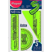 aklow akyoleticaret 1 x Yeşil Çevirmeli 'n Flex Geometri Seti, Açı Ölçer, Mezura, Quatra Seti