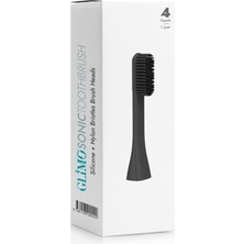 Şanal Glimo Nylon & Silicone Head 4 Şarjlı Diş Fırçası Başlığı - Carbon Black