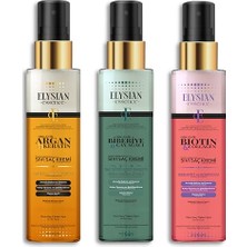 aklow akyoleticaret 3'lü Sıvı Saç Kremi Seti; Biotin & Collagen, Organik Argan & Keratin, Biberiye & Çay Ağacı Durulanmayan, Saç Dökülmesi Karşıtı, Hızlı Uzama Etkili Bakım Spreyi