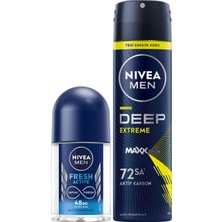 Şanal Men Erkek Sprey Deodorant Deep Aktif Karbon 150ML ve Fresh Active Mini Roll-On 25ML, Anti-Perspirant