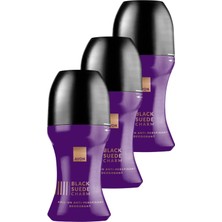 Şanal Avon Black Suede Charm Erkek Antiperspirant Roll-On Deodorant 50 Ml. Üçlü Paket
