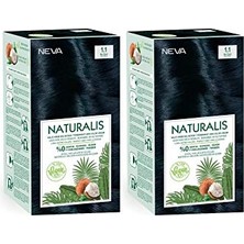 aklow akyoleticaret Saç Boyası 1.1 Mavi Siyah %100 Vegan 2'li Set