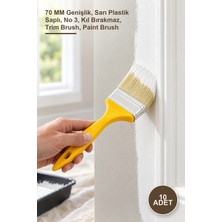 Yenilig 10 Adet Kestirme Boya Fırçası – 70 mm Genişlik, Sarı Plastik Saplı, No 3, Kıl Bırakmaz, Trim Brush, Paint Brush