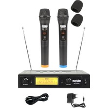 aklow akyoleticaret LM-202X-EE Çiftli El Tipi Telsiz Kablosuz Mikrofon