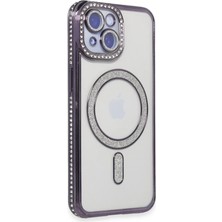 Ototechparca Apple iPhone 13 Kılıf Joke Simli Magneticsafe Kılıf - Derin Mor