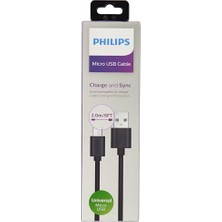 aklow akyoleticaret Usb-Micro USB Şarj Kablosu; 2 Metre, Pvc, Siyah (DLC3106U/00)