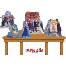 aklow akyoleticaret Çerçeve, Frozen Elsa Temalı Masa Üstü Pano Süsleri 5 Parça