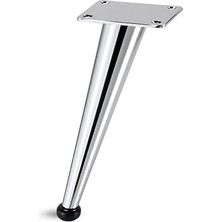 aklow akyoleticaret Omaks (1 Adet) 18 cm Metal Krom Dereceli Mobilya Sehpa Kanepe Ayağı Montaj Vidaları Dahil Ayak