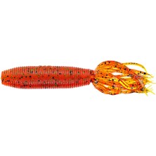 Şanal Yamamoto 10 cm Fat Ika - Grub Tarzı Gövde ve Tüp Tarzı Etek ile Gerçekçi Yumuşak Plastik Balıkçılık Yemleri - 10'lu Paket, Büyük Siyah ve Küçük Yeşil ile Kabak (Turuncu)