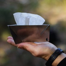 Şanal Kamp Ayısı® Coffdripp™ V60 Filtre Kahve Demlik: Katlanabilir Paslanmaz Çelik Kahve Dripper