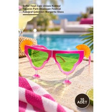 Yenilig 10 Adet Margarita Bardak Şeklinde Parti Gözlüğü – Şeffaf Yeşil Cam Unisex Kokteyl Tasarım Parti Aksesuarı Festival Fotoğraf Çekimleri Margarita Glass