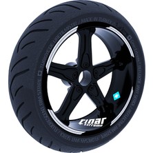 Şanal Çınar Extreme Double Stripe Tasarımlı Reflektif Gri Jant Şeridi Sticker