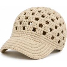 Şanal El Yapımı Örgü Vizörlü Yazlık Şapka Alize Cotton Gold Ipliel Yapımı Örgü Vizörlü Yazlık Şapka | Alize Cotton Gold Ip | Nefes Alan Unisex Bej Güneş Şapkası | Plaj, Tatil ve Günlük Kullanım