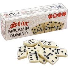 Şanal Star Melamin Domino Oyun Seti - Plastik Muhafazalı Özel Kutulu, 28 Parça Dayanıklı Melamin Taşlı Klasik Aile ve Strateji Oyunu