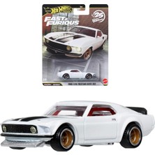 Şanal Hot Wheels Premium Series 25. Yıl Özel Fast & Furious 1969 Ford Mustang Boss 302, Beyaz