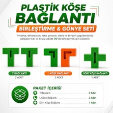 aklow akyoleticaret Çerçeve, Plastik Köşe Bağlantı Birleştirme ve Gönye Seti, 5 Parça, T ve L Köşe Bağlantı, Dört Köşe Bağlantı, 90° Birleştirme, Kolay Montaj, Mobilya ve