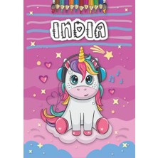 aklow akyoleticaret India: Personalized Coloring Book For, Theme: Unicorn, Birthday Gift Girl, Daughter..., 25 Designs With Name, Large Size A4 (Ca. 8.5 x 11 Inches), Ages: 4-8