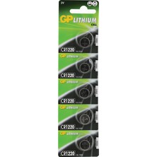 Gp CR1220 3V Lityum Düğme Pil 5'li Kart