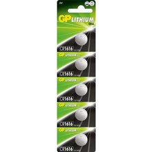 Gp CR1616 3V Lityum Düğme Pil 5'li Kart