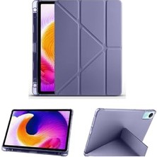 aklow akyoleticaret Xiaomi Redmi Pad Se ile Uyumlu Mor, Kalem Bölmeli, Smart Standlı, Yumuşak ve Uyku Modlu Tablet Kılıfı