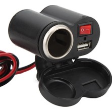 Şanal DC12 Volt Uyumlu Su Geçirmez 5V 2A USB Şarj Çakmak Soket Aksesuar 1.2 mt Kablolu Motosiklet, Elektrikli Bisikletler, Karavan ve Teknelerde ve Bir Çok Uygun Yerlerde Kolay Kurulum