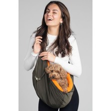 aklow akyoleticaret Haki Peluş Astarlı Köpek Ana Kucağı Çantası