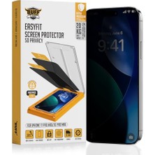 aklow akyoleticaret 5d Privacy Easyfit 2 Adet Kolay Uygulama Aparatlı Ekran Koruyucu Temperli Hayalet Ekran Cam (Iphone 17 Pro Max; IPHONE16 Pro Max)