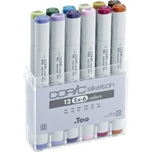 Şanal Copic Sketch Ex6 12-Er Set G43, G46, BG57, BG90, E84, E89, BV34, V22, V28, RV52, R56, YR27