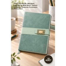 Yenilig 10 Adet Çizgili Deri Hatıra Defteri – Termo Deri Kapak, Mıknatıslı Kapatma ve Metal Motif, Tarihsiz A5 Ajanda Notebook Promosyon