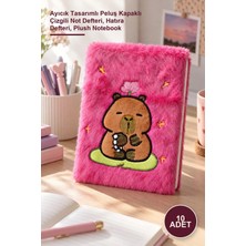 Yenilig 10 Adet Peluş Defter – Ayıcık Tasarımlı Peluş Kapaklı Çizgili Not Defteri, Hatıra Defteri, Plush Notebook