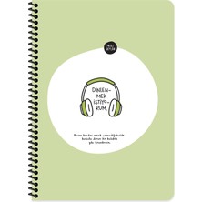 Şanal Keskin Color Hisli Şeyler A4 Çizgili Spiralli Stickerli Defter Dinlenmek Istiyorum
