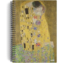 aklow akyoleticaret Gustav Klimt/the Kiss, 1907-08, Spiralli Defter 13, A5, Çizgisiz, 100 Sayfa, Sanat