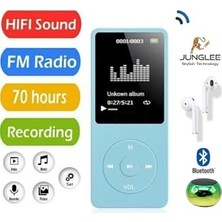 aklow akyoleticaret 8gb Dahili Hafizali Bluetoothlu Mp3-Mp4 Çalar Ses Kayit Fm Radio Dahili Hoparlör Ekranli Müzik Çalar Mavi