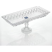 aklow akyoleticaret 39X15 cm Dikdörtgen Ayaklı Şeffaf Cam Sunumluk, Kafes Model