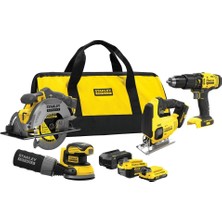 Şanal Stanley SFMCK412MDS-QW 4’lü 18V Stanley® Fatmax® V20 Akülü Set – 1 x 2.0AH + 1 x 4.0AH Akü, Şarj Cihazı ve Taşıma Çantasıyla