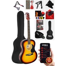 Şanal Midex RG-550SB Pack Kaliteli Sunburs 40 Inç Akustik Gitar Seti 4/4 Yetişkin