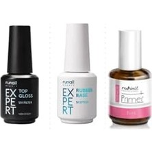 aklow akyoleticaret Şeffaf Uv Filtreli Top Coat, Rubber Base Scotch ve Non-Acid Primer Seti, 18 ml + 18 ml + 15 ml