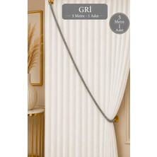 Emtory Home Perde Bağı - Gri 3 mt - Perde Aksesuarı - Fon Perde Aksesuarı - 1 Adet - Gri